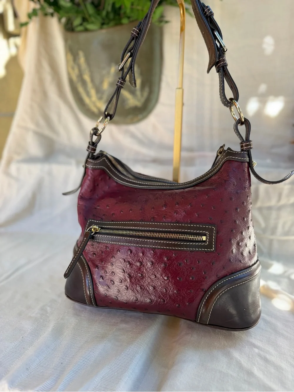 Dooney & Bourke plum ostrich